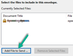 select add file to send to add files