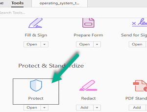 click on tools and choose protect option