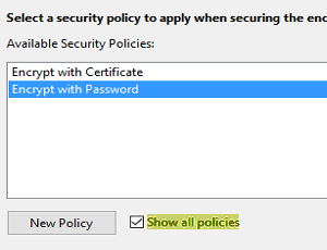 security policy settings