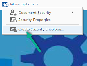 create security envelope in more options