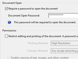 add password to password protect a PDF