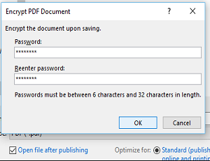 how to set password for pdf file in windows 10