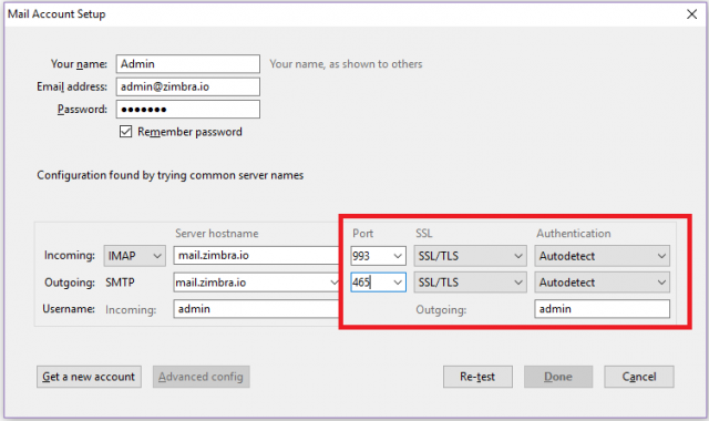 zimbra change email server settings zimbra change email server settings