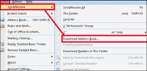 outlook download offline address book slow