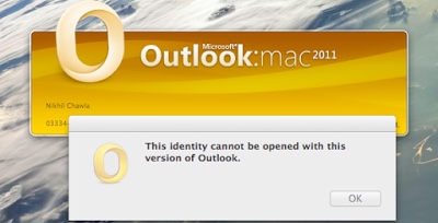 outlook 2011 identity location