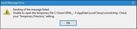 critical error message portable thunderbird