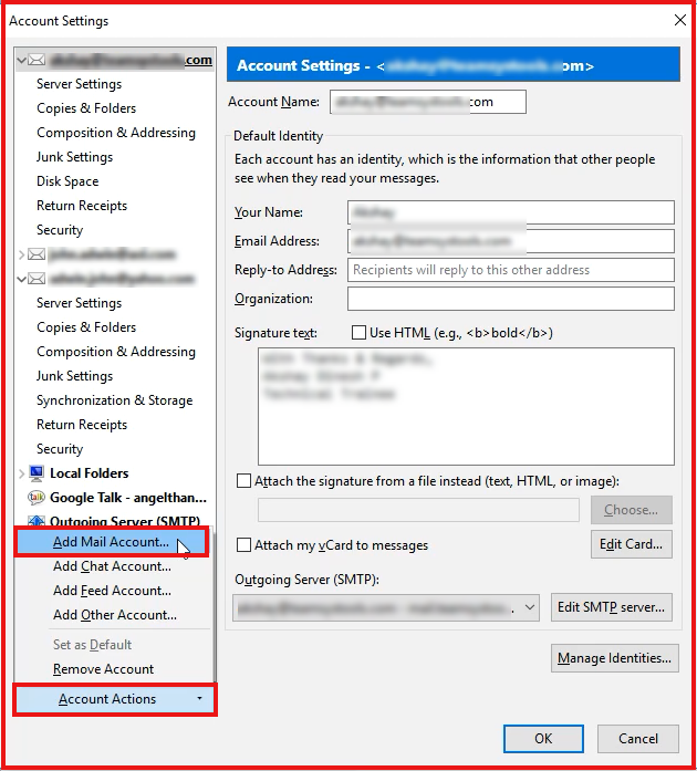 hotmail email settings thunderbird