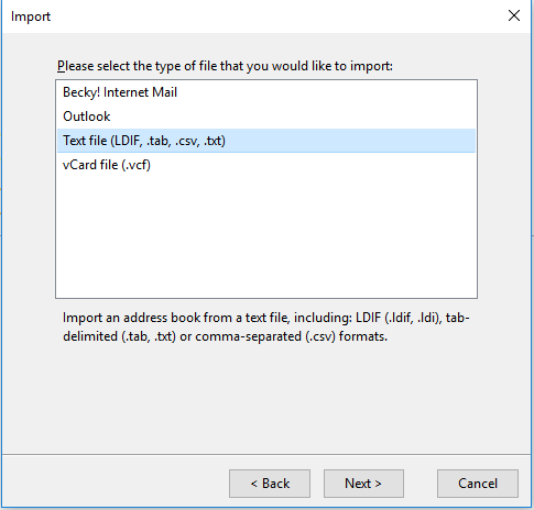 CSv file format select