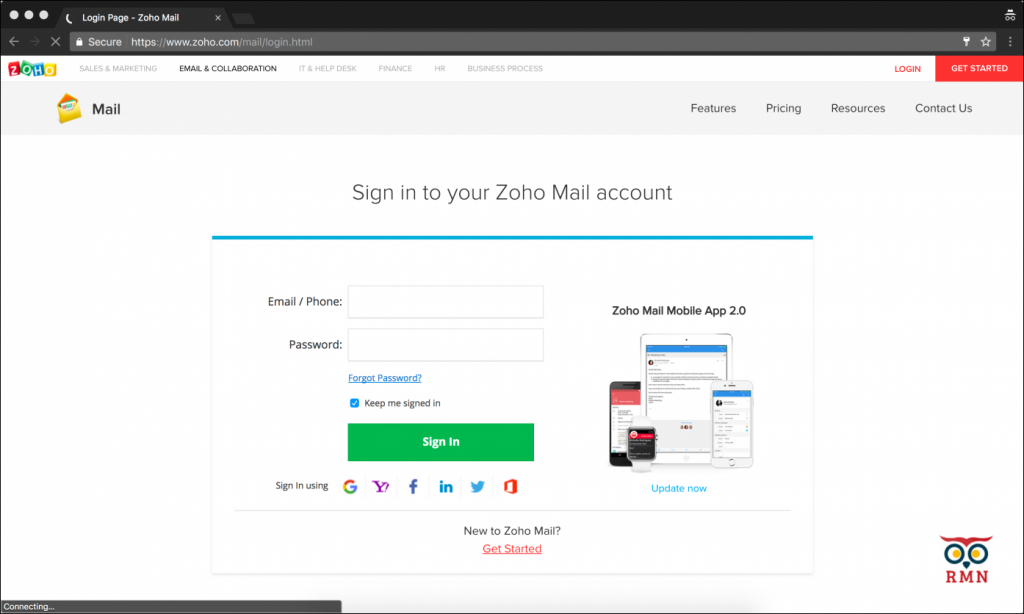 Setup Zoho Account on Mac Mail