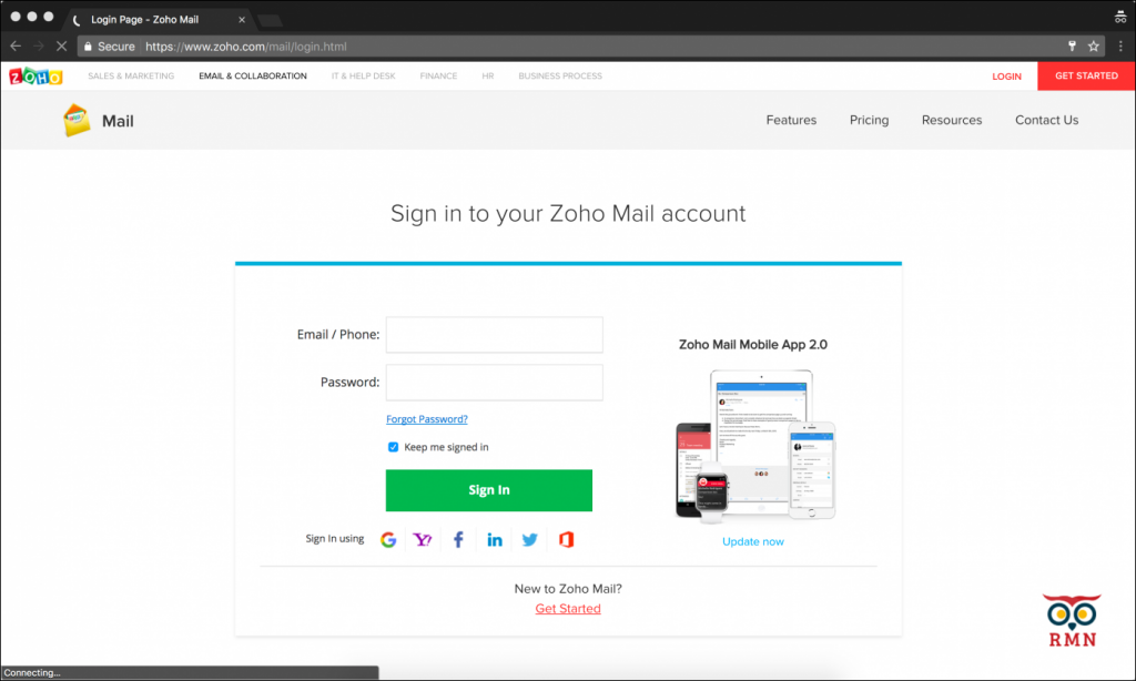 zoho mail mac mail multi oneauth