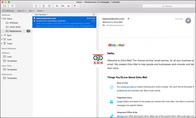 how to configure zoho mail in apple mail