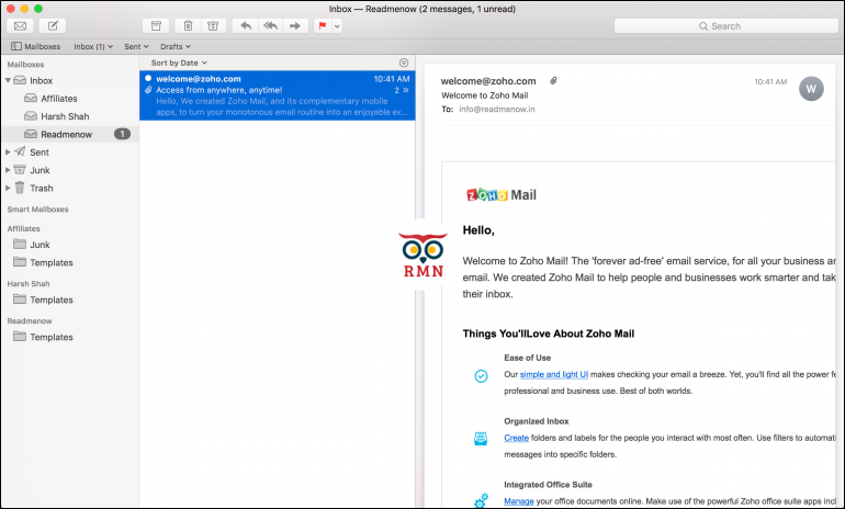 zoho mail mac