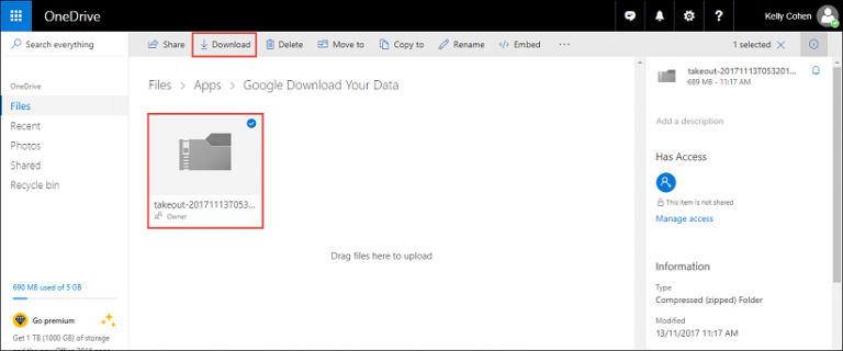 migrating google drive to onedrive