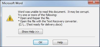 corrupted file microsoft word
