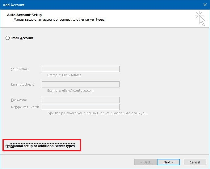 manually configure settings