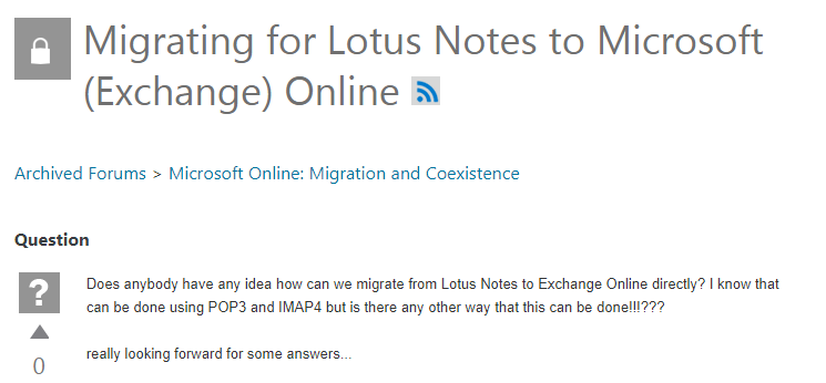 lotus domino to exchange server migration