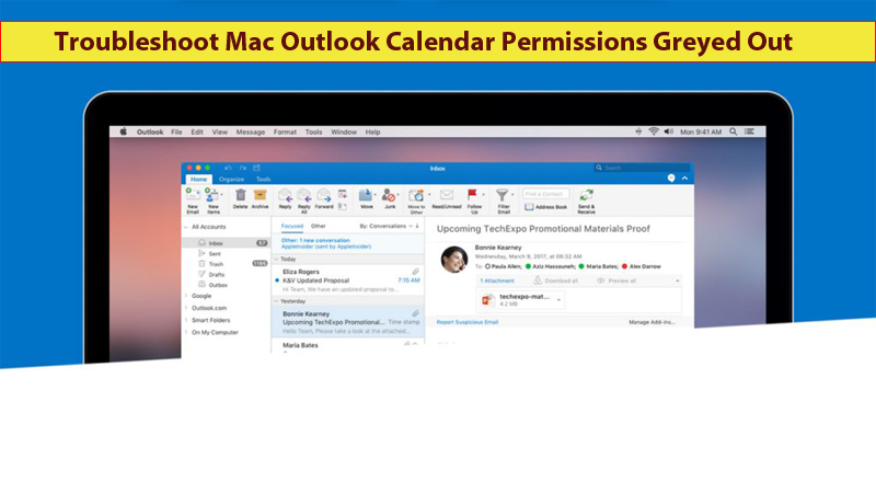 why is calendar permissions greyed out on outlook for mac 2016