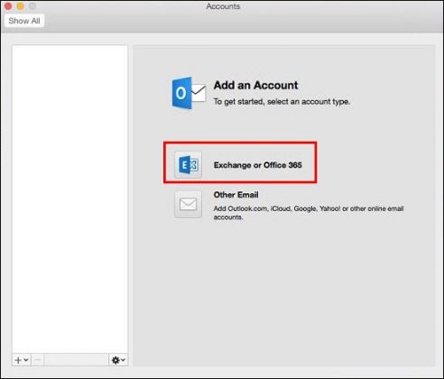 outlook for mac will not connect to exchange 2016