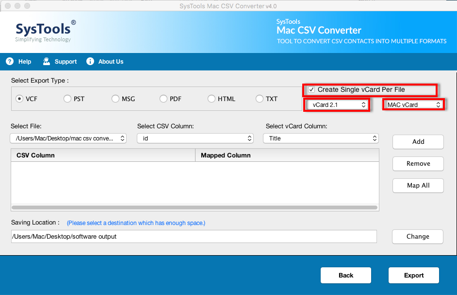 download VCF to CSV Converter