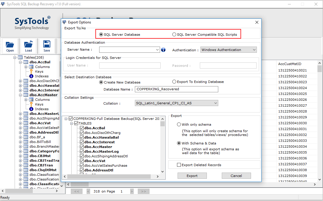 Step-6 select export options