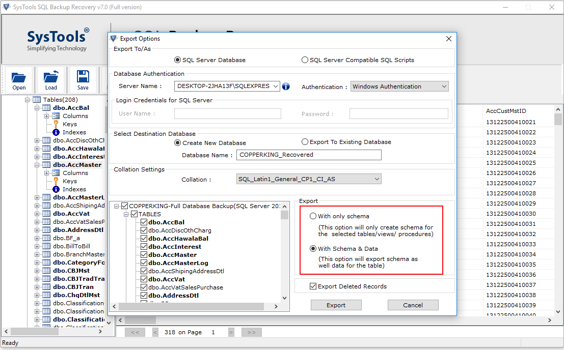 Step-7 select schema with data