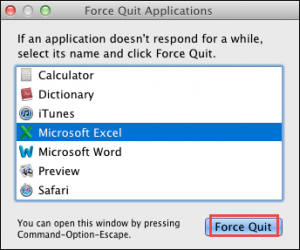 force quit application