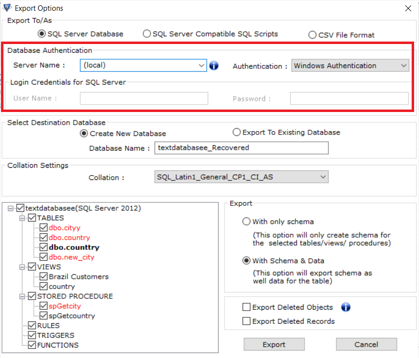 SQL Database Repair Tool