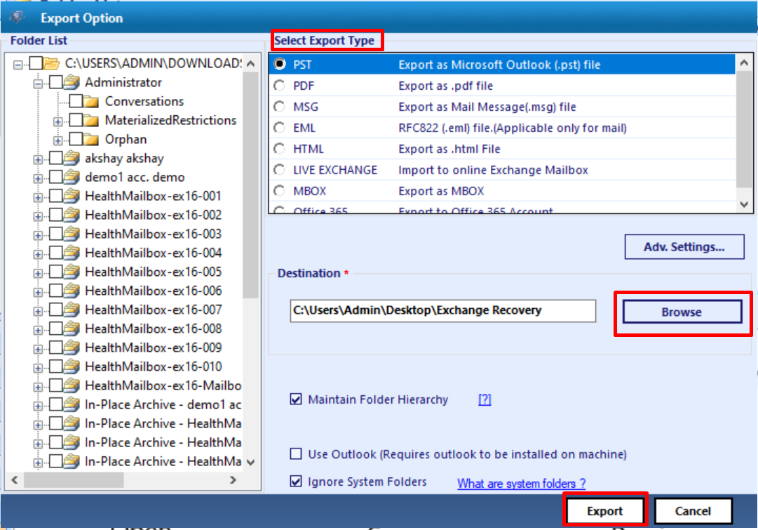 recover deleted items from server buton shared inbox