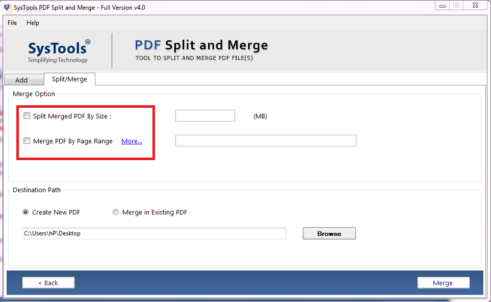 choosing merge options