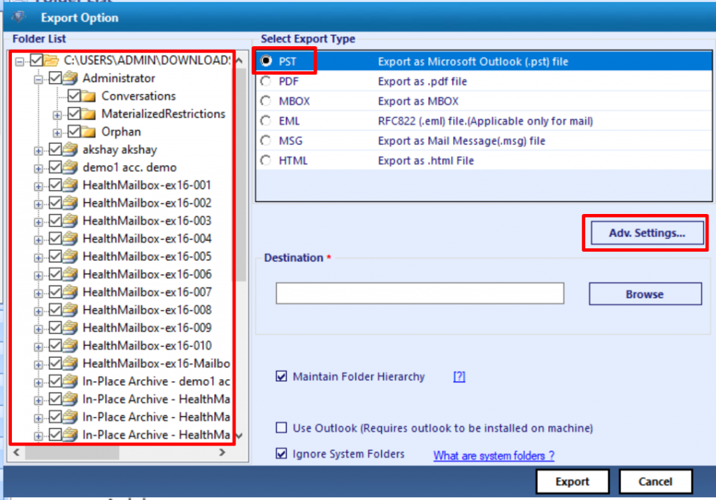 Export Emails From Microsoft Exchange To PST File Format