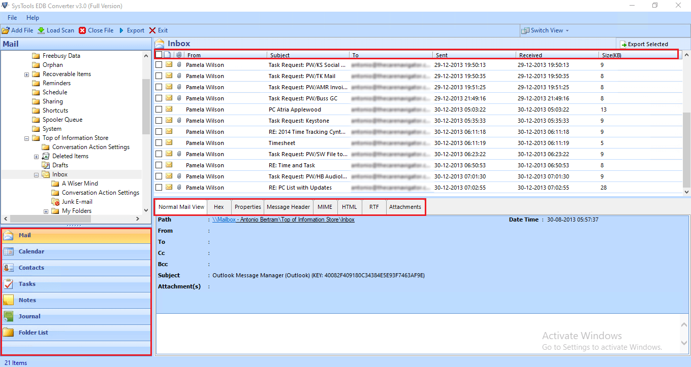 preview recover damaged edb file