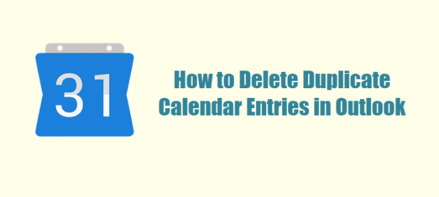 delete duplicate calendar entries in outlook