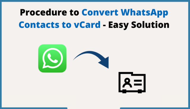 Convert WhatsApp Contacts to vCard