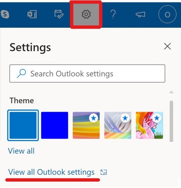 gear then view all outlook setting to Configure Hotmail to Outlook