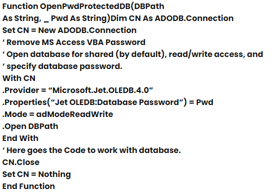 bypass Access VBA password