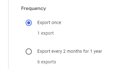frequency in google takeout