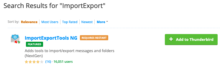 add import export tool in thunderbird