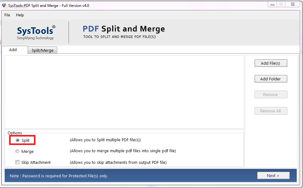tool to split PDF pages