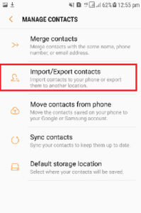 select-import-export-option