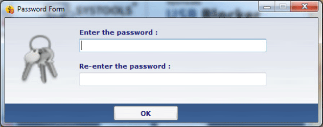 Enter your password that you have entered on the first screen. After that confirm the password and hit on ok button.