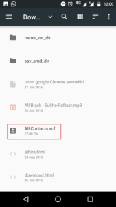 All contacts.vcf file