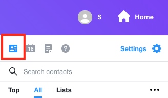 Click on the Contacts icon